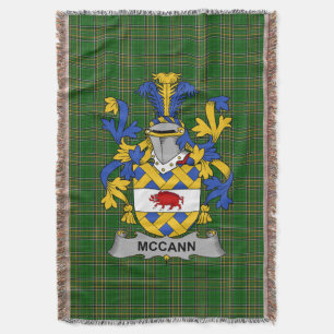Irish McCann Coat of Arms Familienwappen Irland Decke