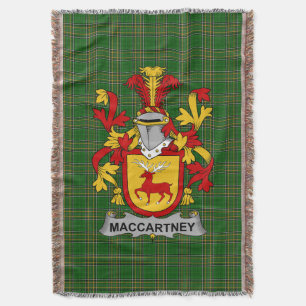 Irish McCartney oder MacCartney Coat of Arms Famil Decke
