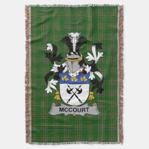 Irish McCourt Coat of Arms Familienwappen Irland Decke
