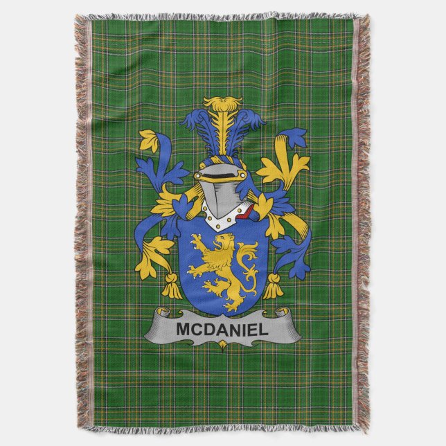Irish McDaniel oder Daniel Coat of Arms Family Cre Decke (Vorderseite Vertikal)