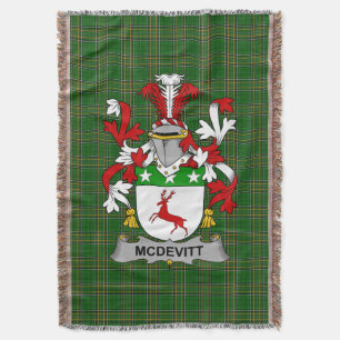 Irish McDevitt Coat of Arms Familienwappen Irland Decke