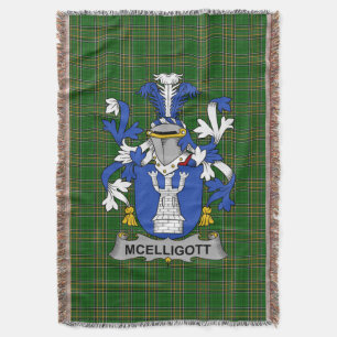 Irish McElligott Coat of Arms Familienwappen Irlan Decke