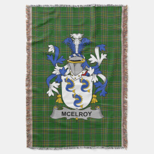 Irish McElroy oder Gilroy Coat of Arms Familienwap Decke