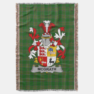 Irish McGrath oder McGraw Coat of Arms Familienwap Decke