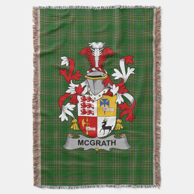 Irish McGrath oder McGraw Coat of Arms Familienwap Decke (Vorderseite Vertikal)