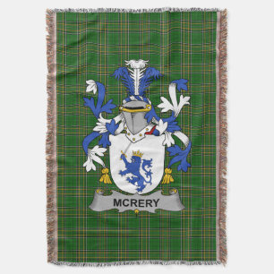 Irish McRery oder McCrery Coat of Arms Familienwap Decke