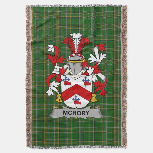 Irish McRory oder McCrory Coat of Arms Familienwap Decke (Vorderseite Vertikal)