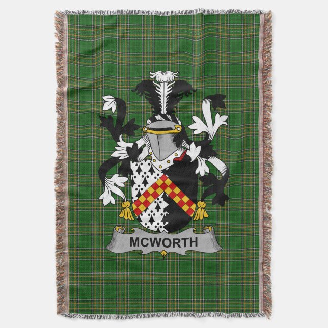Irish McWorth oder MacWorth Coat of Arms Family Cr Decke (Vorderseite Vertikal)