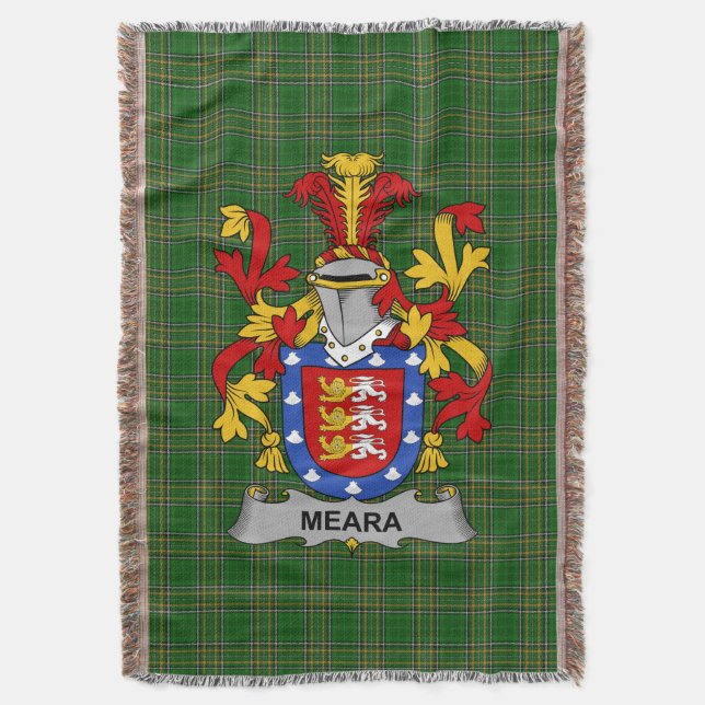 Irish Meara oder O_Mara Coat of Arms Familienwappe Decke (Vorderseite Vertikal)