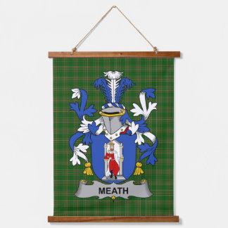 Irish Meath Coat of Arms Family Crest Wandteppich Mit Holzrahmen