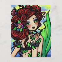Irish Mermaid Fantasy Art Postcard von Hannah Lynn