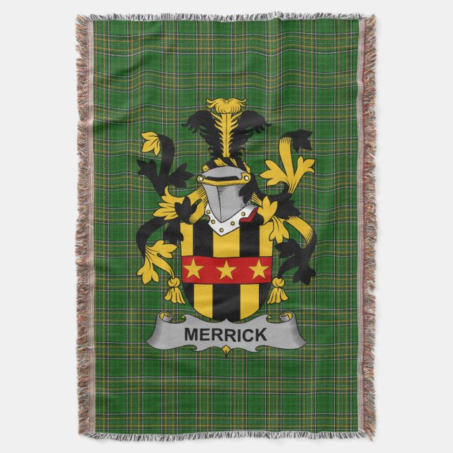 Irish Merrick oder Meyrick Coat of Arms Family Cre Decke (Vorderseite Vertikal)