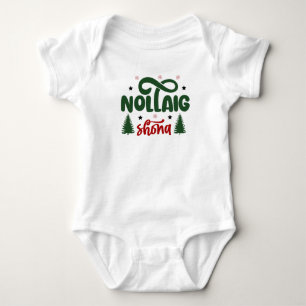 Irish Merry Christmas Red Green Baby Strampler