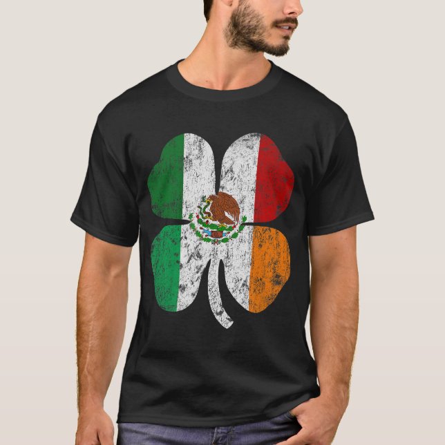 Irish Mexiko Flag Mexiko Irland St Patricks Day T-Shirt (Vorderseite)