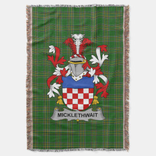 Irish Micklethwait Coat of Arms Familienwappen Ire Decke