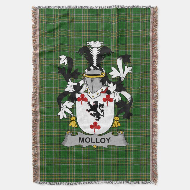 Irish Molloy oder O_Mulloy Coat of Arms Family Cre Decke (Vorderseite Vertikal)