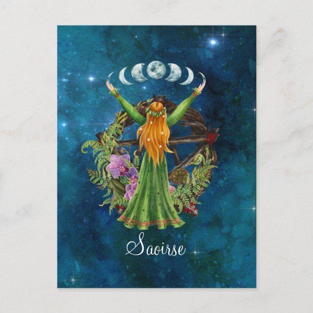 Irish Moon Goddess Postkarte (Vorderseite)