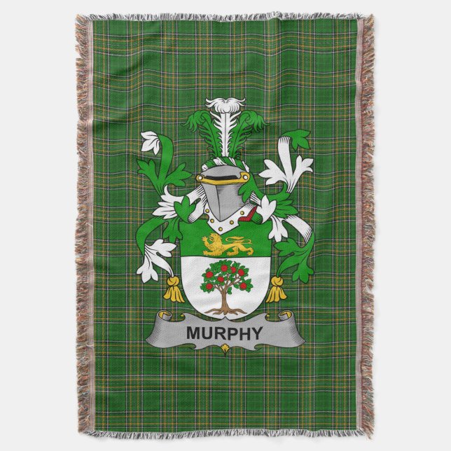 Irish Murphy (Wexford) Coat of Arms Familienwappen Decke (Vorderseite Vertikal)
