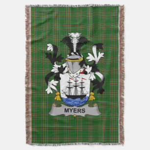 Irish Myers Coat of Arms Familienwappen Irland Decke