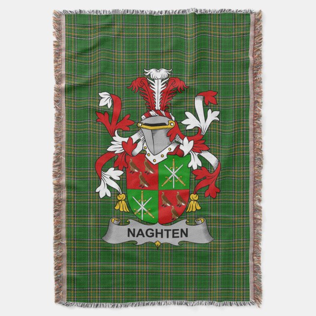 Irish Naghten oder O_Naghten Coat of Arms Family C Decke (Vorderseite Vertikal)