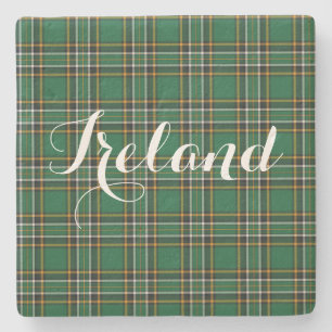 Irish National Tartan & Customizable Text Steinuntersetzer