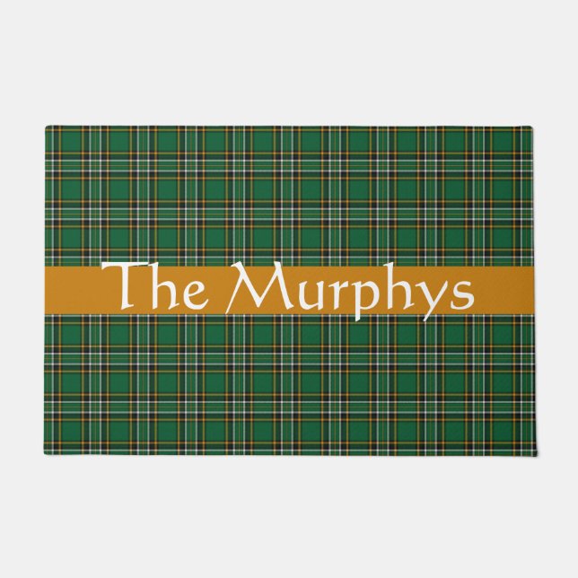 Irish National Tartan Personalisiert Front Door Fußmatte (Vorderseite)