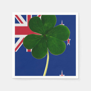 Irish New Zealand Flag Kleeblatt Clover St Patrick Serviette