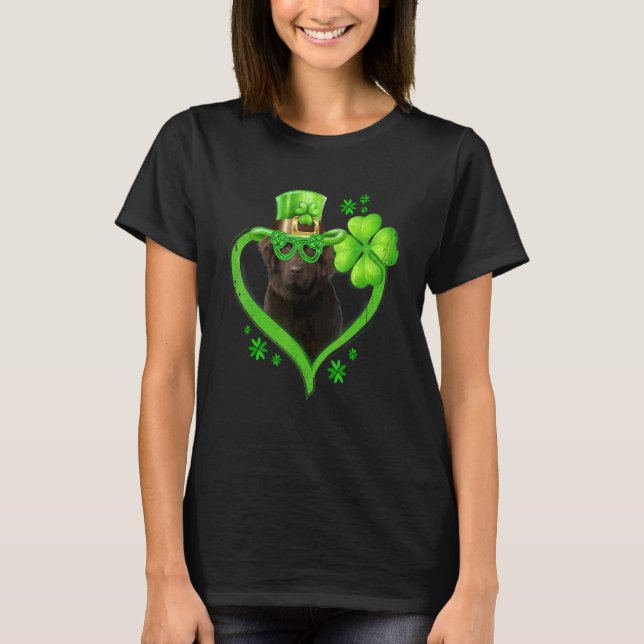 Irish Newfundland Dog Liebe Kleeblatt St Patrick S T-Shirt (Vorderseite)
