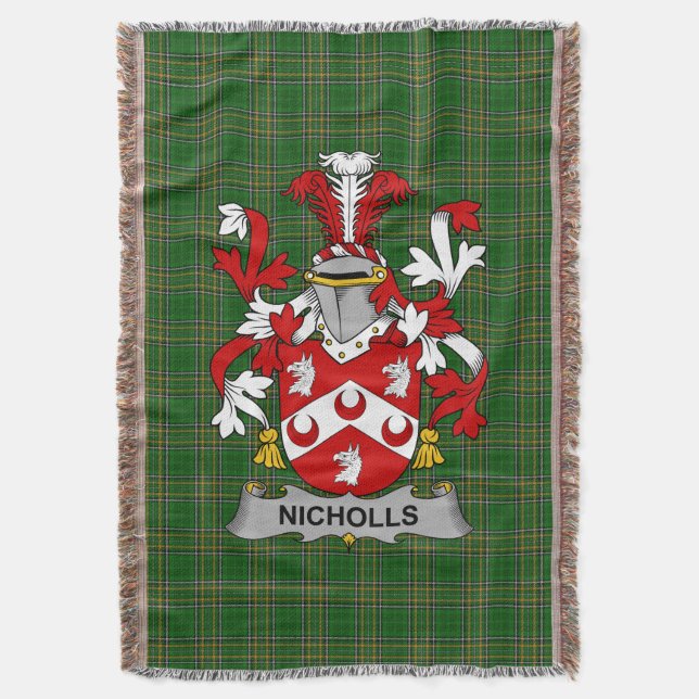 Irish Nicholls oder Nichols Coat of Arms Family Cr Decke (Vorderseite Vertikal)
