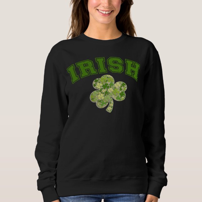IRISH, Niedlich St Patricks Vierblättriges Kleebla Sweatshirt (Vorderseite)