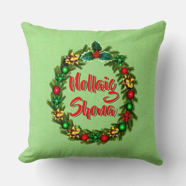 Irish Nollaig Shona Frory Christmas Kissen (Vorderseite)