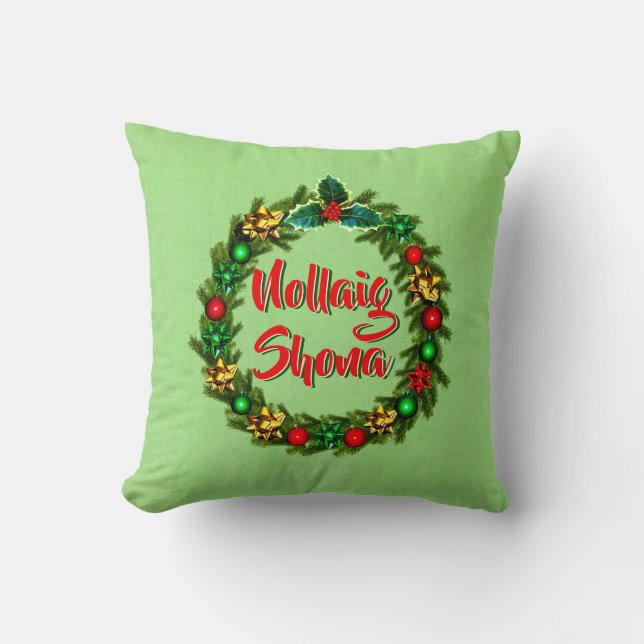 Irish Nollaig Shona Frory Christmas Kissen (Vorderseite)