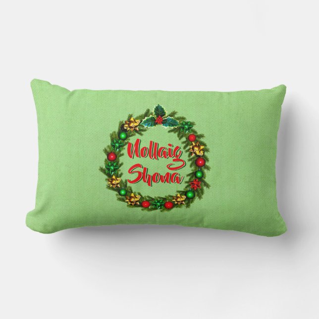 Irish Nollaig Shona Frory Christmas Lendenkissen (Vorderseite)