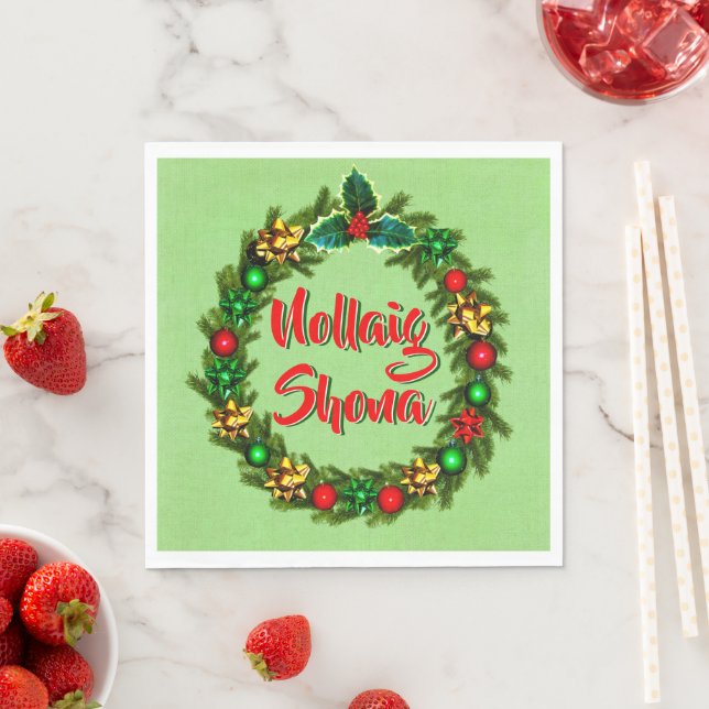 Irish Nollaig Shona Merry Christmas Luncheon Serviette (Beispiel)