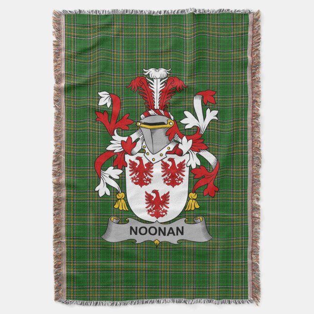 Irish Noonan oder O_Noonan Coat of Arms Family Cre Decke (Vorderseite Vertikal)