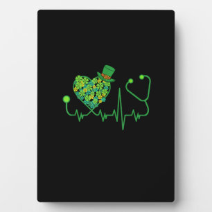 Irish Nurse St Patricks Day T-Shirt Stethoscope &  Fotoplatte