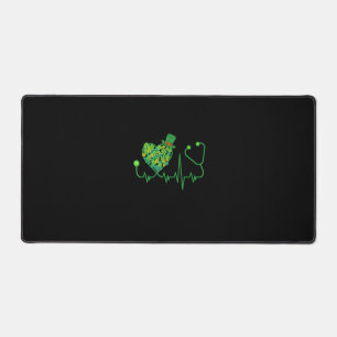 Irish Nurse St Patricks Day T-Shirt Stethoscope & Schreibtischunterlage