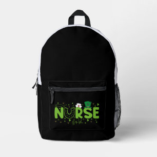Irish Nurse Stethoscope Scrub Patricks Day Nurses Bedruckter Rucksack