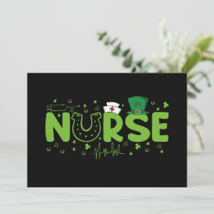 Irish Nurse Stethoscope Scrub Patricks Day Nurses Einladung