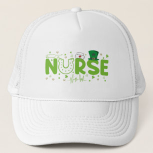 Irish Nurse Stethoscope Scrub Patricks Day Nurses Truckerkappe