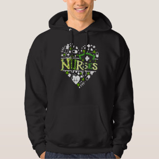 Irish Nurse Stethoscope Scrub St Patricks Day Nurs Hoodie
