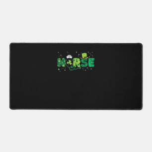 Irish Nurse Stethoscope Scrub St Patricks Day Nurs Schreibtischunterlage