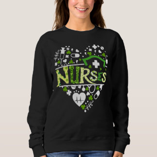 Irish Nurse Stethoscope Scrub St Patricks Day Nurs Sweatshirt