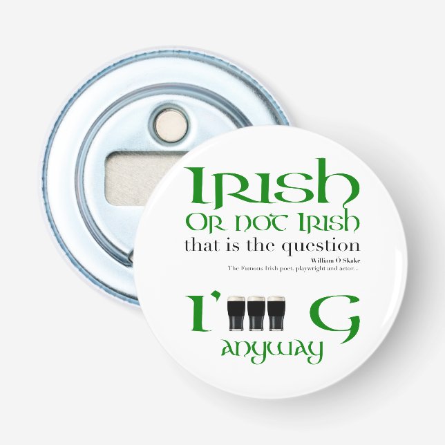Irish Original St Patrick's Day BO Flaschenöffner (Vorderseite)