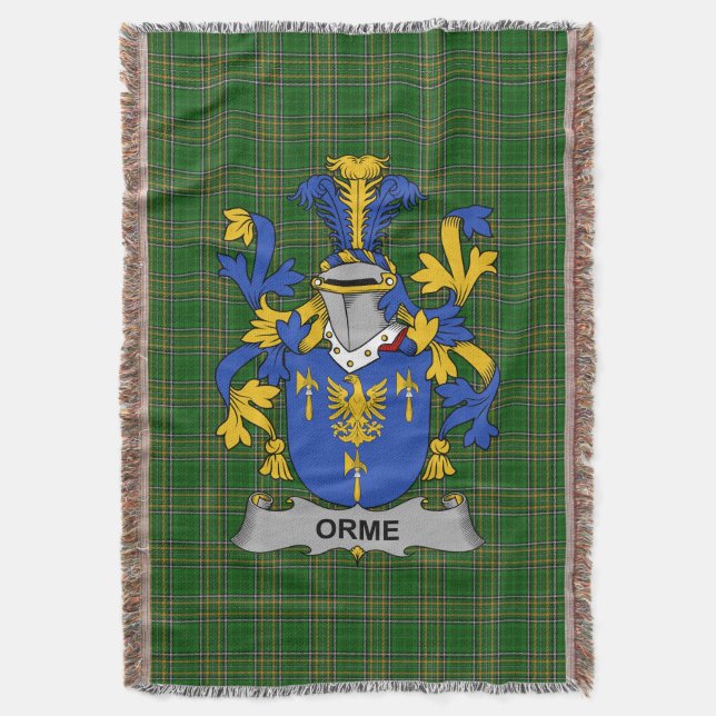 Irish Orme Coat of Arms Familienwappen Irland Decke (Vorderseite Vertikal)