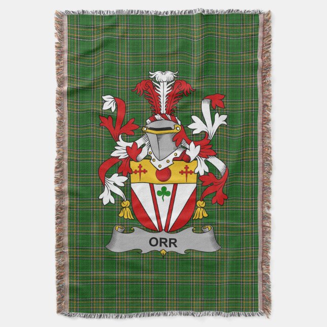 Irish Orr Coat of Arms Familienwappen Irland Decke (Vorderseite Vertikal)