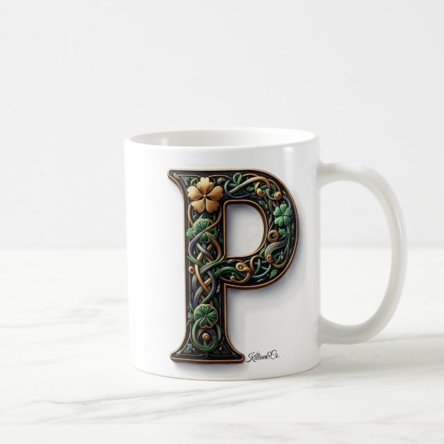 Irish P Monogram Coffee Mug (Droite)