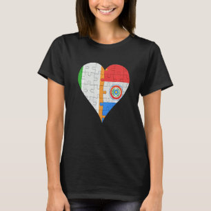 Irish Paraguayan Flag Herz T-Shirt