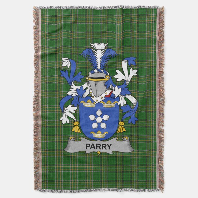 Irish Parry Coat of Arms Familienwappen Irland Decke (Vorderseite Vertikal)