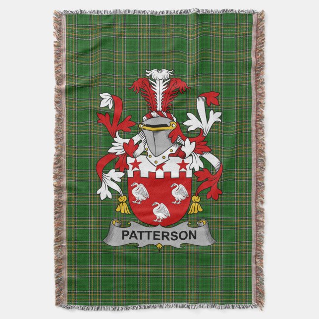 Irish Patterson Coat of Arms Familienwappen Irland Decke (Vorderseite Vertikal)